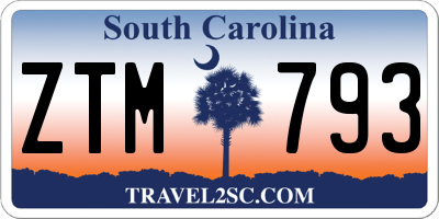 SC license plate ZTM793