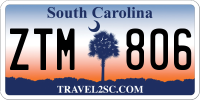 SC license plate ZTM806