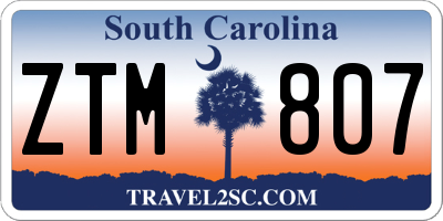 SC license plate ZTM807
