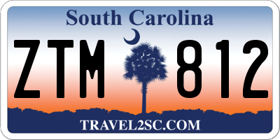 SC license plate ZTM812