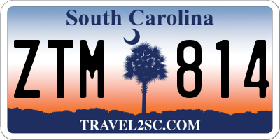 SC license plate ZTM814