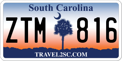 SC license plate ZTM816