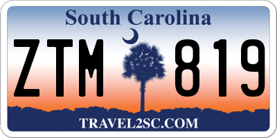 SC license plate ZTM819