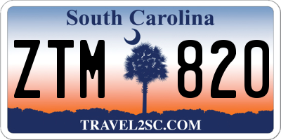 SC license plate ZTM820