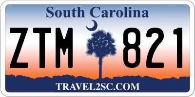 SC license plate ZTM821