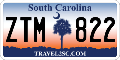 SC license plate ZTM822