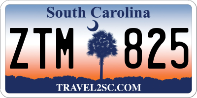 SC license plate ZTM825