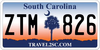 SC license plate ZTM826