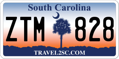SC license plate ZTM828