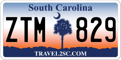 SC license plate ZTM829