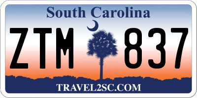 SC license plate ZTM837