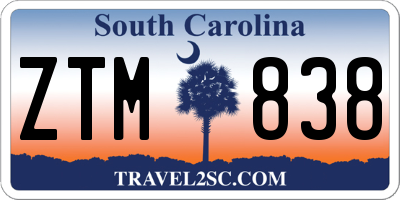 SC license plate ZTM838