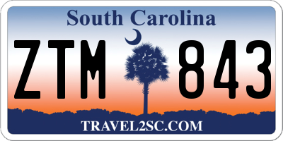 SC license plate ZTM843