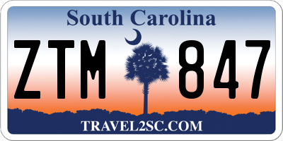 SC license plate ZTM847