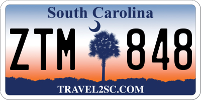 SC license plate ZTM848