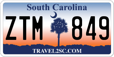 SC license plate ZTM849