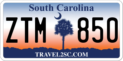 SC license plate ZTM850