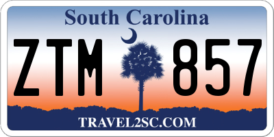 SC license plate ZTM857