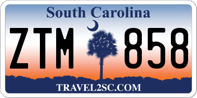 SC license plate ZTM858