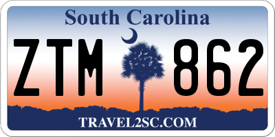 SC license plate ZTM862