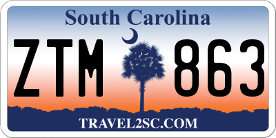 SC license plate ZTM863