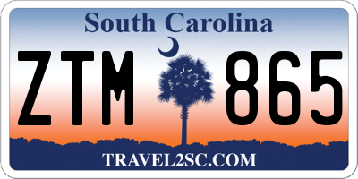 SC license plate ZTM865