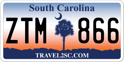 SC license plate ZTM866