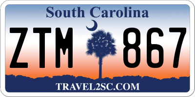 SC license plate ZTM867
