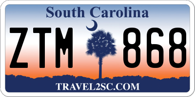 SC license plate ZTM868