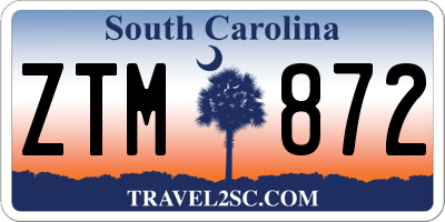 SC license plate ZTM872