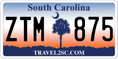 SC license plate ZTM875