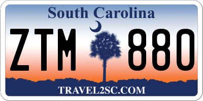 SC license plate ZTM880