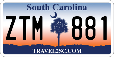 SC license plate ZTM881