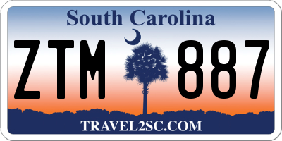 SC license plate ZTM887