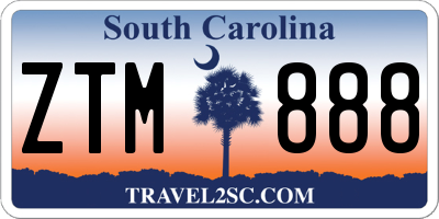 SC license plate ZTM888