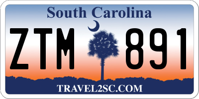 SC license plate ZTM891