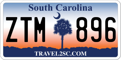 SC license plate ZTM896