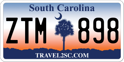SC license plate ZTM898