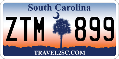 SC license plate ZTM899