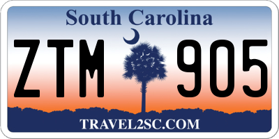 SC license plate ZTM905