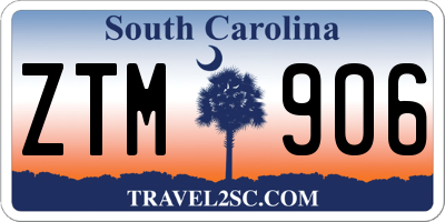 SC license plate ZTM906