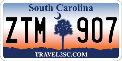 SC license plate ZTM907
