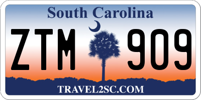 SC license plate ZTM909