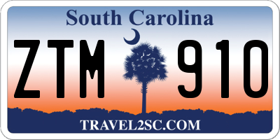 SC license plate ZTM910