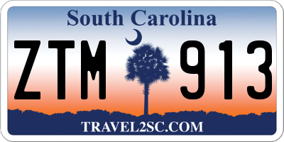 SC license plate ZTM913