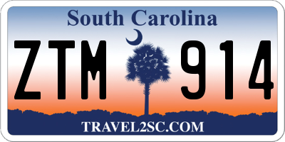 SC license plate ZTM914