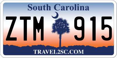 SC license plate ZTM915