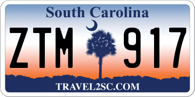 SC license plate ZTM917
