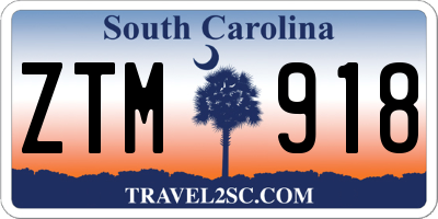 SC license plate ZTM918
