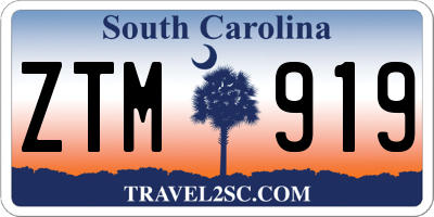 SC license plate ZTM919